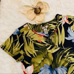 🆑 CARIBBEAN JOE tropical V neck knit top